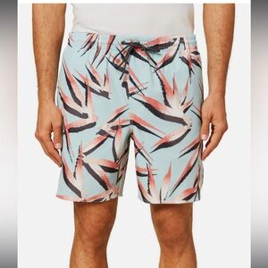 O'Neill Mens Birds Volley Tropical Boardshorts Swim Trunks- Size Small